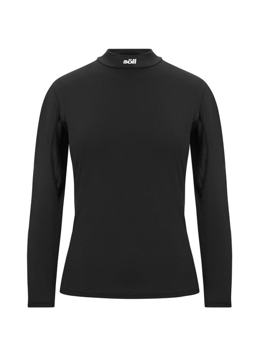 Camiseta térmica de esquí para mujer Soll Turtleneck Black