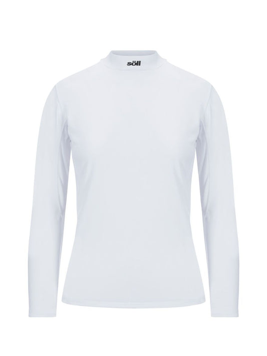 Camiseta térmica de esquí para mujer Soll Turtleneck White