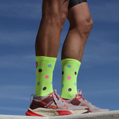 Calcetines deportivos Pimiento Negro Puntos Amarillo