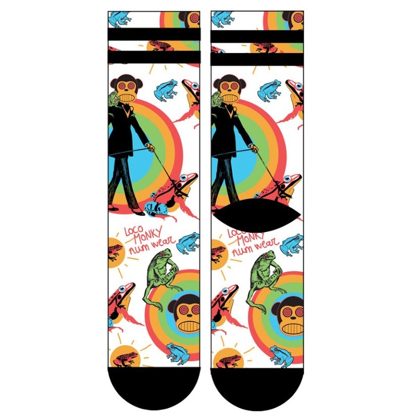 Calcetines NUM Wear Monky Happy Mondays Blanco