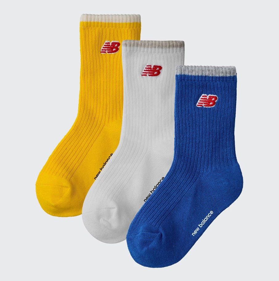 Pack de 3 Calcetines Niños New Balance amarillo Azul Rosa