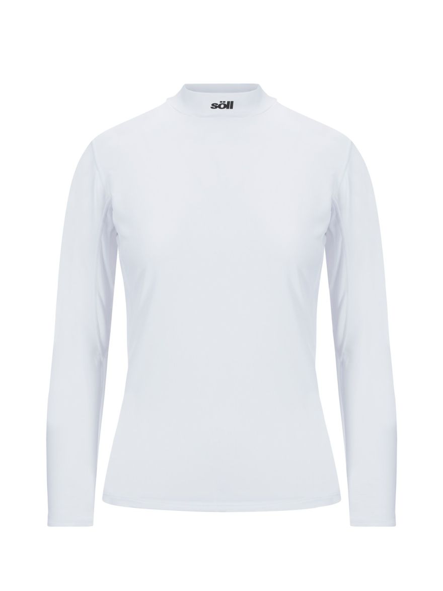 Camiseta térmica de esquí para mujer Soll Turtleneck White