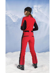 Pantalón de esquí ajustado para mujer Soll Rocket Rojo