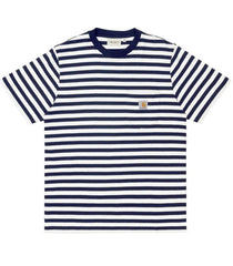 Camiseta Carhartt Scotty Pocket S/s Stripe Atom Blue